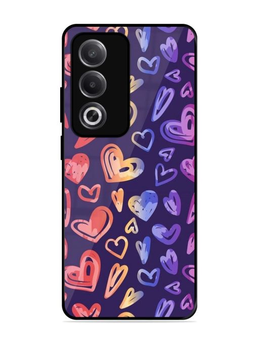 Rainbow Hearts Glossy Soft Edge Case for Oppo A3 Pro (5G)