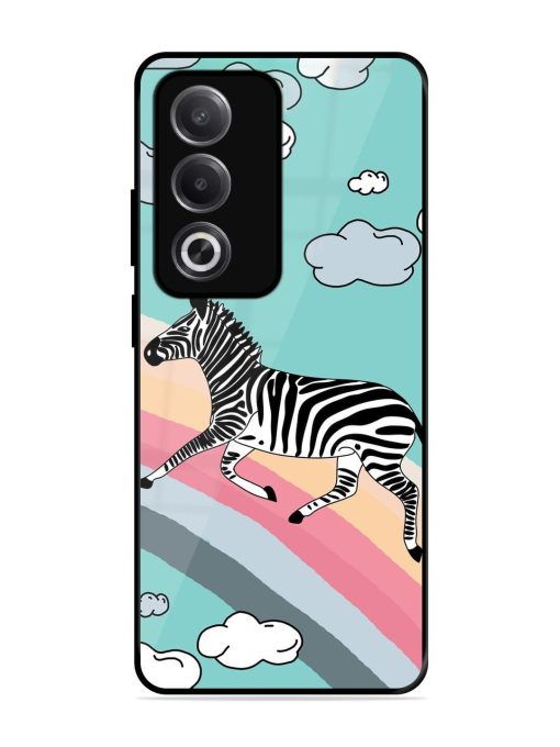 Zebra On A Rainbow Glossy Soft Edge Case for Oppo A3 Pro (5G)