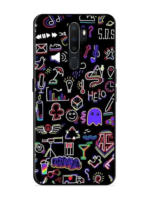 Neon Doodle Glossy Soft Edge Case for Oppo A5 (2020) Chachhi