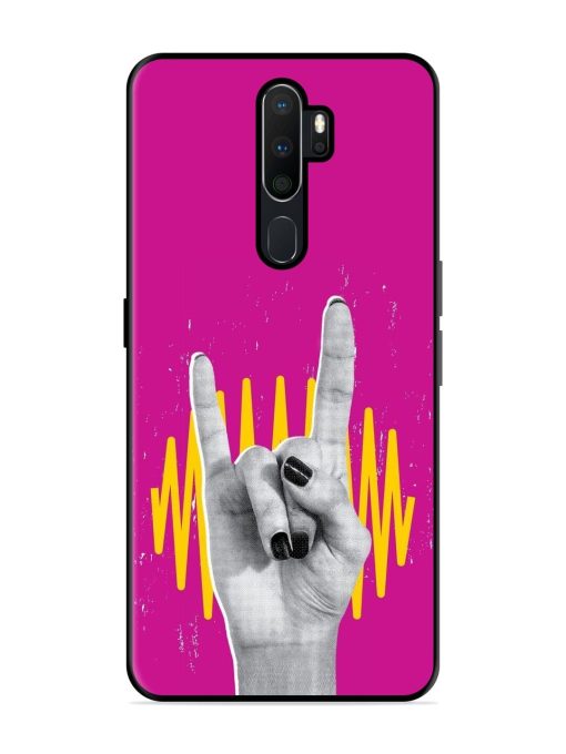 Rock Hand Glossy Soft Edge Case for Oppo A5 (2020) Chachhi