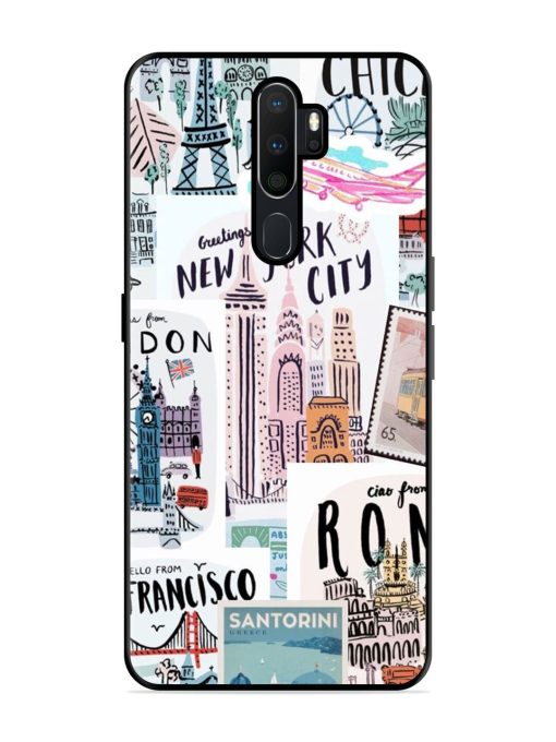 Travelogue Glossy Soft Edge Case for Oppo A5 (2020) Chachhi