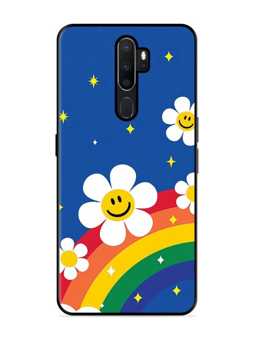 Happy Daisies And Rainbow Sky Glossy Soft Edge Case for Oppo A5 (2020) Chachhi