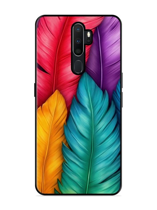 Rainbow Feathers Glossy Soft Edge Case for Oppo A5 (2020) Chachhi