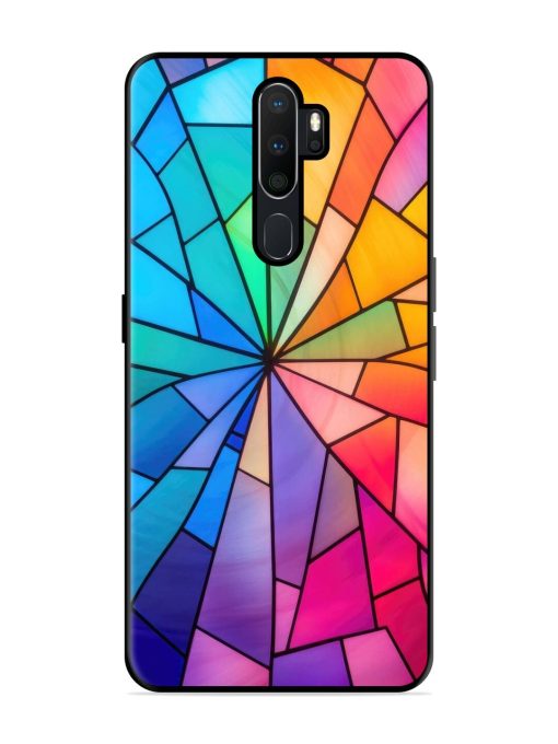 Stained Glass Kaleidoscope Of Colors Glossy Soft Edge Case for Oppo A5 (2020) Chachhi