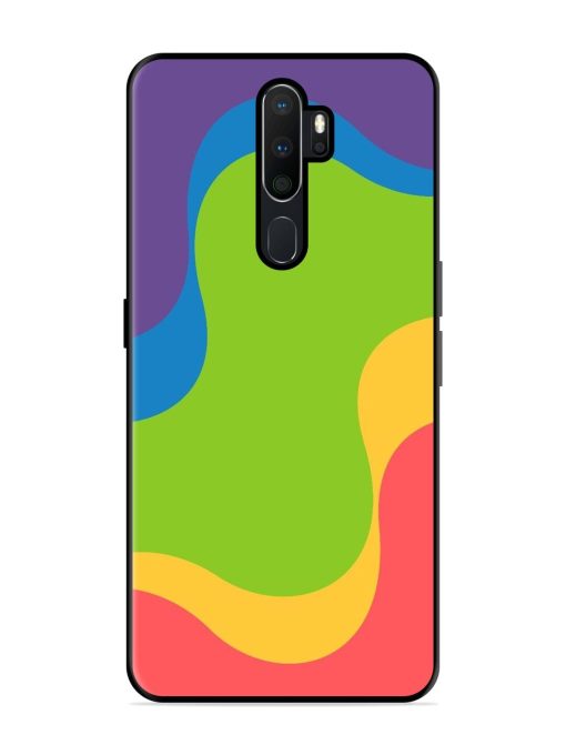 Wavy Rainbow Wonderland Glossy Soft Edge Case for Oppo A5 (2020) Chachhi