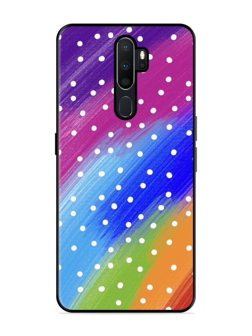 Rainbow Polka Dot Dream Glossy Soft Edge Case for Oppo A5 (2020) Chachhi