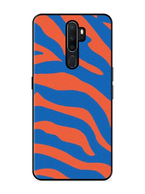 Zebra Stripes In Blue And Orange Glossy Soft Edge Case for Oppo A5 (2020) Chachhi