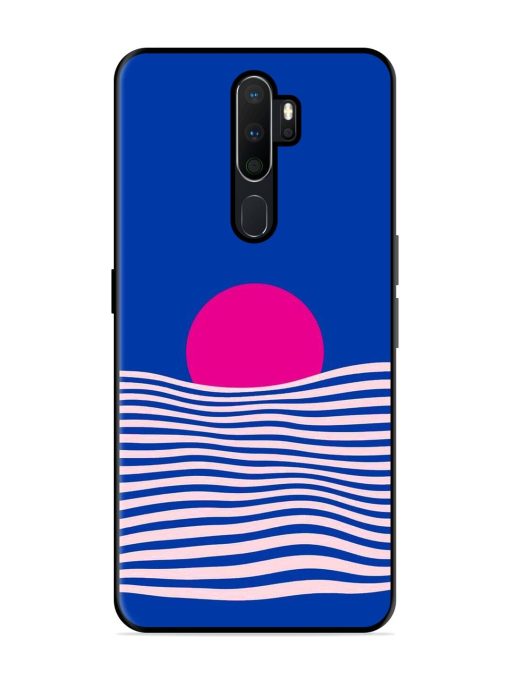 Pink Sunset Over Blue Waves Glossy Soft Edge Case for Oppo A5 (2020) Chachhi