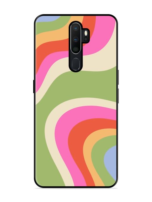 Wavy Rainbow Wonderland Glossy Soft Edge Case for Oppo A5 (2020) Chachhi