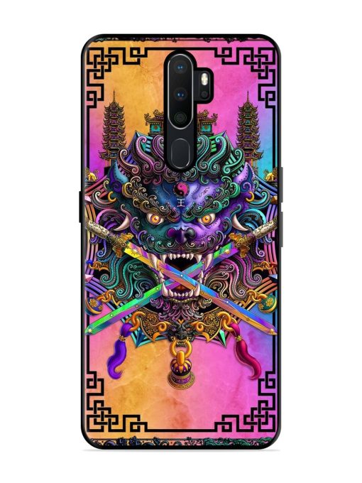 Psychedelic Fu Dog Tapestry Glossy Soft Edge Case for Oppo A5 (2020) Chachhi