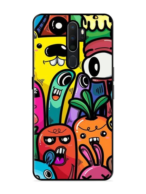 Whimsical Doodle Chaos Glossy Soft Edge Case for Oppo A5 (2020) Chachhi