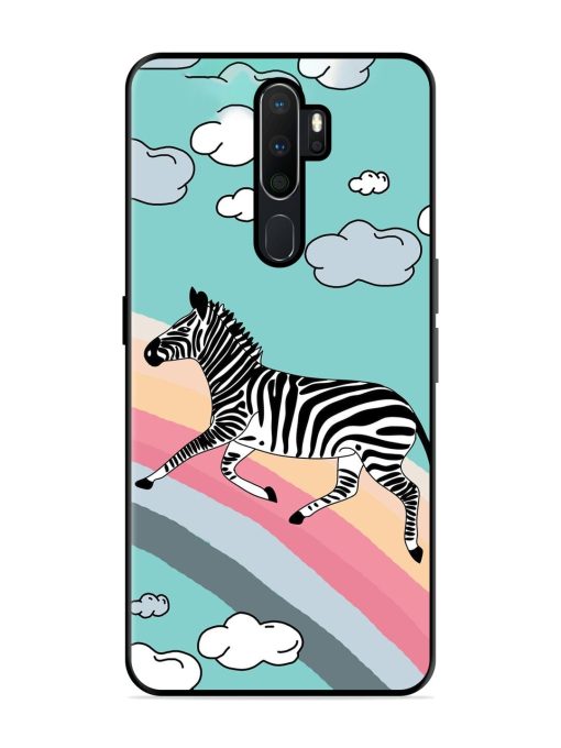 Zebra On A Rainbow Glossy Soft Edge Case for Oppo A5 (2020) Chachhi