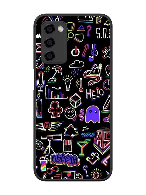 Neon Doodle Glossy Soft Edge Case for Oppo A53S (5G) Chachhi