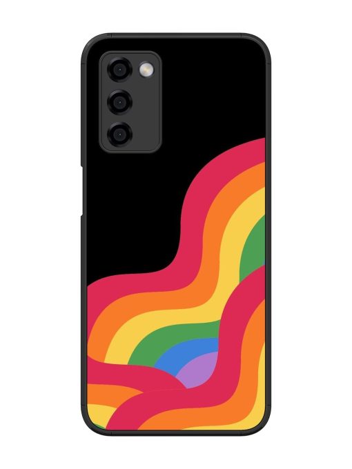 Wavy Rainbow Glossy Soft Edge Case for Oppo A53S (5G) Chachhi