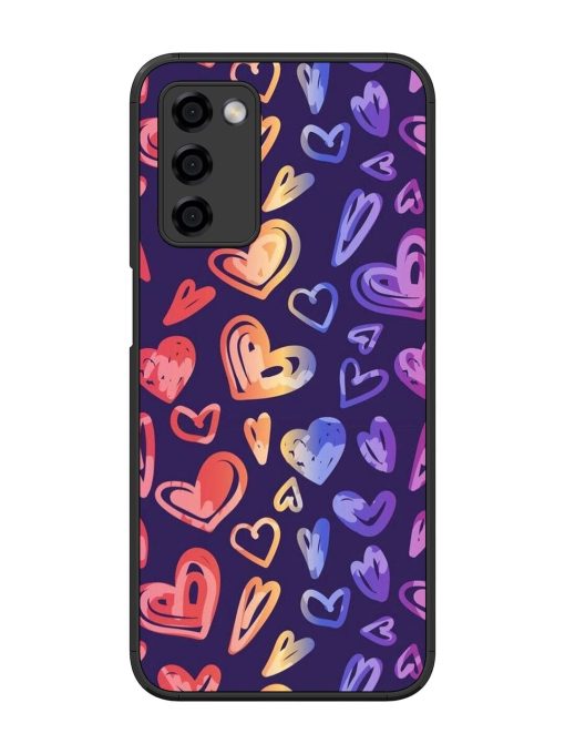 Rainbow Hearts Glossy Soft Edge Case for Oppo A53S (5G) Chachhi