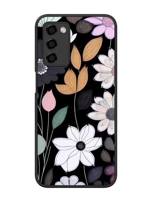 Whimsical Blooms On Black Glossy Soft Edge Case for Oppo A53S (5G) Chachhi