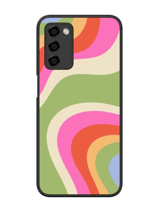 Wavy Rainbow Wonderland Glossy Soft Edge Case for Oppo A53S (5G) Chachhi