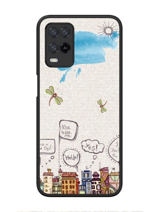 Doodle City Glossy Soft Edge Case for Oppo A54 Chachhi