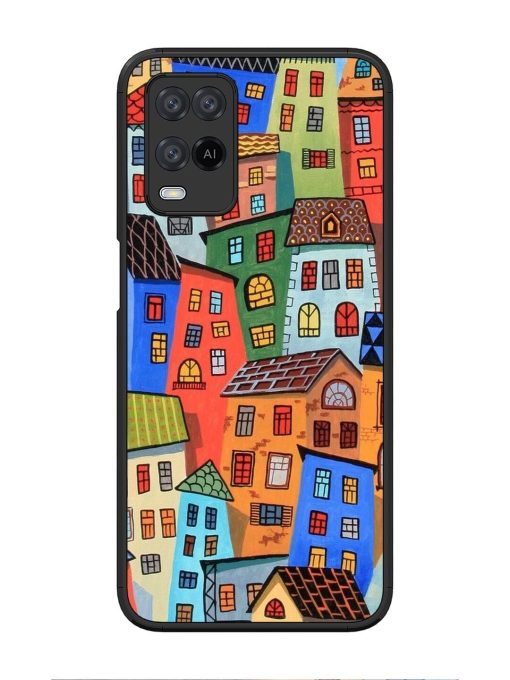 Rainbow House Glossy Soft Edge Case for Oppo A54 Chachhi