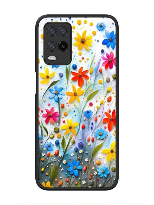 Vibrant Floral Glossy Soft Edge Case for Oppo A54 Chachhi