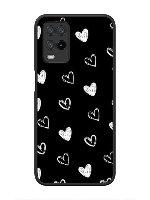 Scattered Hearts Glossy Soft Edge Case for Oppo A54 Chachhi