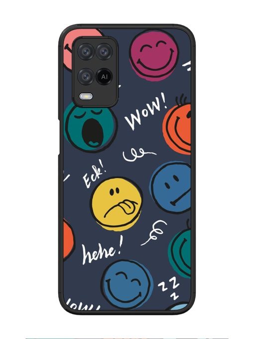 Emoticon Parade Glossy Soft Edge Case for Oppo A54 Chachhi