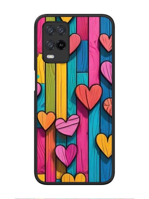 Rainbow Of Hearts Glossy Soft Edge Case for Oppo A54 Chachhi