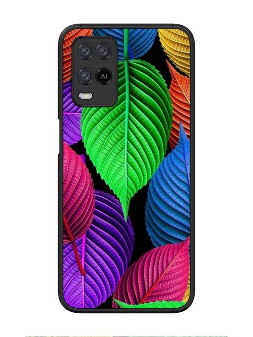 Rainbow Leaf Symphony Glossy Soft Edge Case for Oppo A54 Chachhi