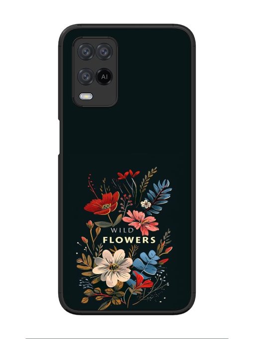 Dark Floral Glossy Soft Edge Case for Oppo A54 Chachhi