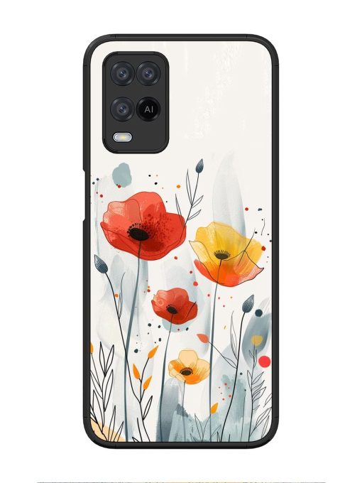 Poppy Fields Glossy Soft Edge Case for Oppo A54 Chachhi