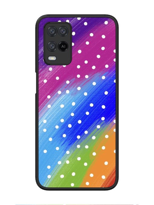 Rainbow Polka Dot Dream Glossy Soft Edge Case for Oppo A54 Chachhi