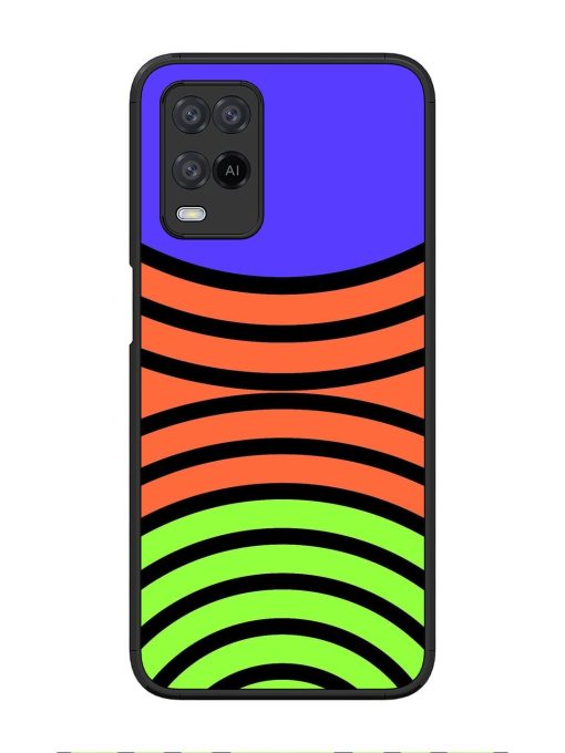 Psychedelic Stripe Symphony Glossy Soft Edge Case for Oppo A54 Chachhi