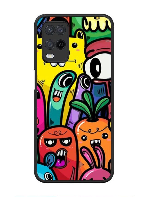 Whimsical Doodle Chaos Glossy Soft Edge Case for Oppo A54 Chachhi