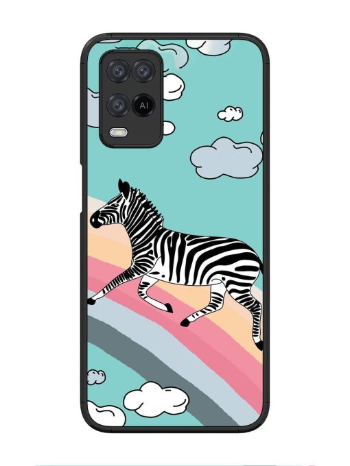 Zebra On A Rainbow Glossy Soft Edge Case for Oppo A54 Chachhi