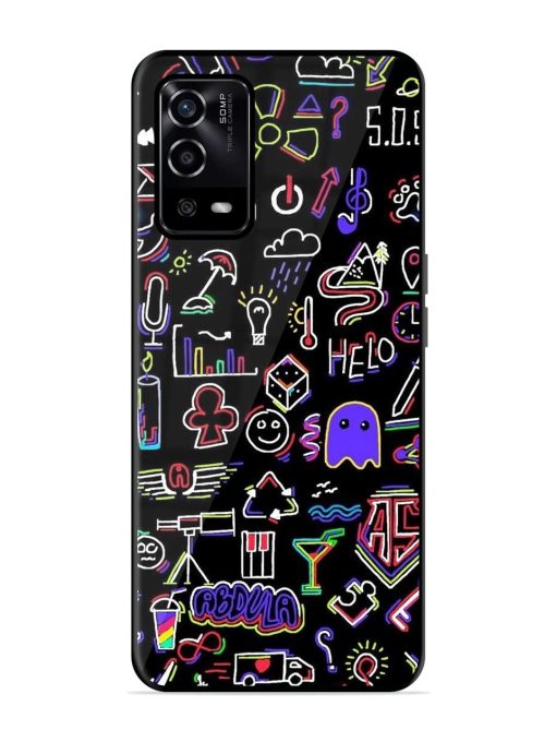 Neon Doodle Glossy Soft Edge Case for Oppo A55 Chachhi