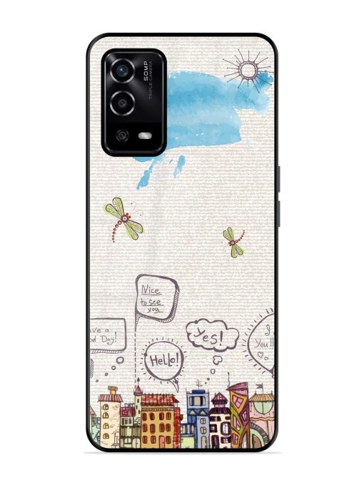 Doodle City Glossy Soft Edge Case for Oppo A55 Chachhi