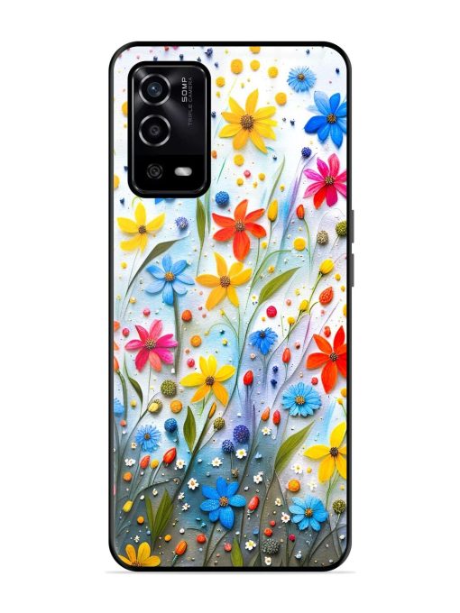 Vibrant Floral Glossy Soft Edge Case for Oppo A55 Chachhi