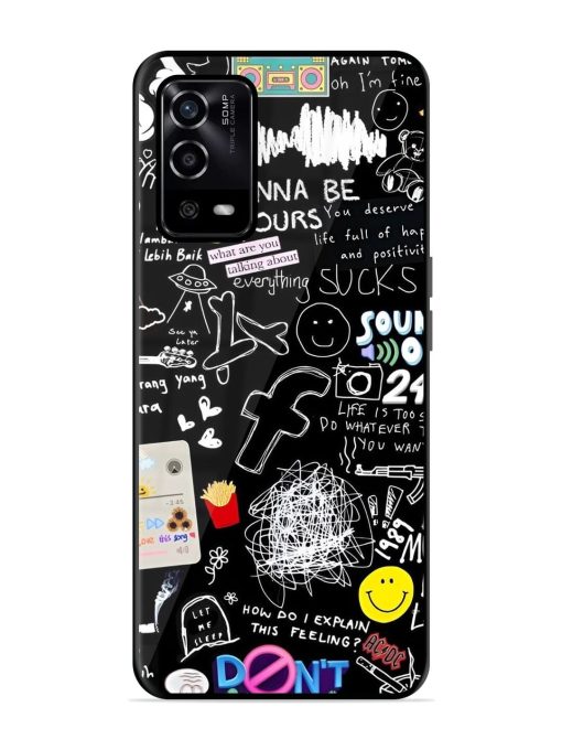 Doodle Diary Glossy Soft Edge Case for Oppo A55 Chachhi