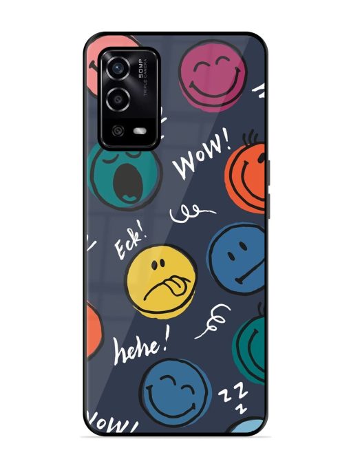 Emoticon Parade Glossy Soft Edge Case for Oppo A55 Chachhi