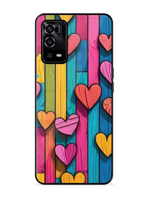 Rainbow Of Hearts Glossy Soft Edge Case for Oppo A55 Chachhi