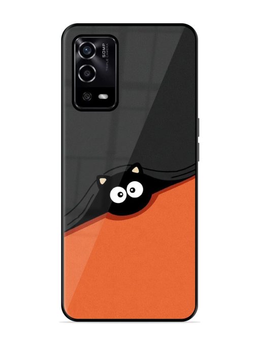 Peek-A-Boo Kitty Glossy Soft Edge Case for Oppo A55 Chachhi