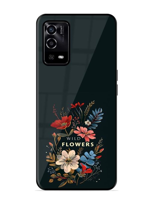 Dark Floral Glossy Soft Edge Case for Oppo A55 Chachhi