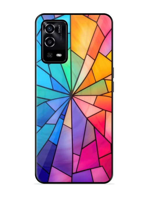 Stained Glass Kaleidoscope Of Colors Glossy Soft Edge Case for Oppo A55 Chachhi