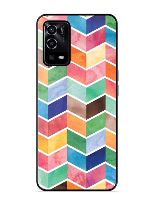 Watercolor Chevron Whimsy Glossy Soft Edge Case for Oppo A55 Chachhi