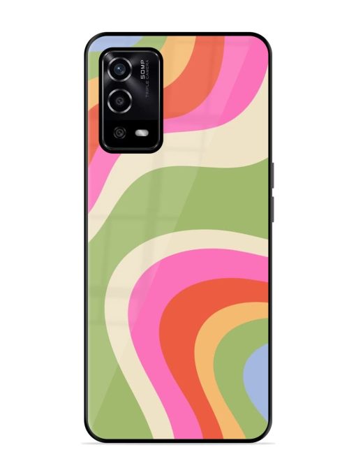 Wavy Rainbow Wonderland Glossy Soft Edge Case for Oppo A55 Chachhi