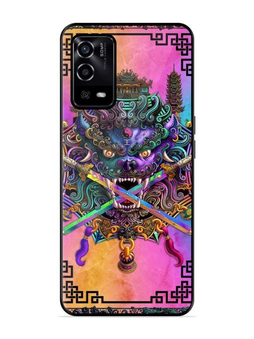 Psychedelic Fu Dog Tapestry Glossy Soft Edge Case for Oppo A55 Chachhi