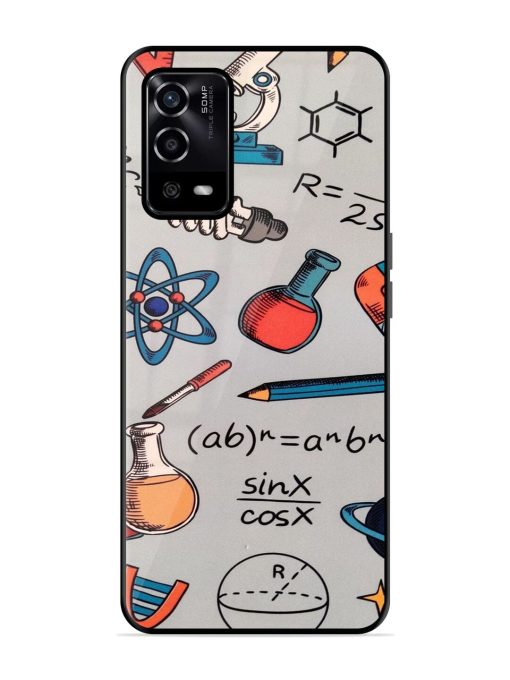 Science Doodle Delight Glossy Soft Edge Case for Oppo A55 Chachhi