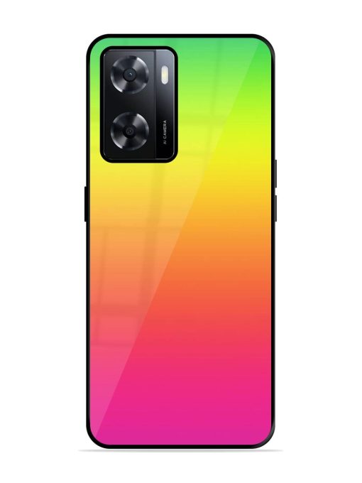 Rainbow Gradient Glossy Soft Edge Case for Oppo A57 (4G) Chachhi