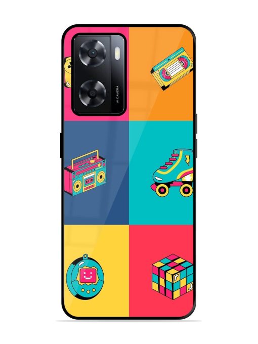 90S Throwback Grid Glossy Soft Edge Case for Oppo A57 (4G) Chachhi