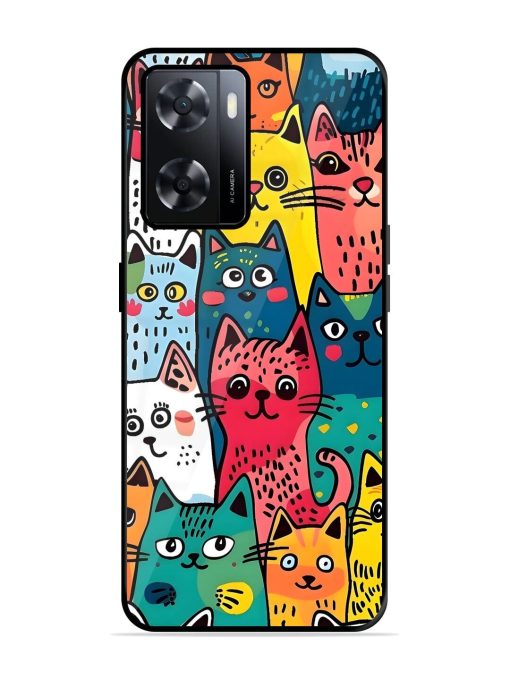 Feline Frenzy Glossy Soft Edge Case for Oppo A57 (4G) Chachhi